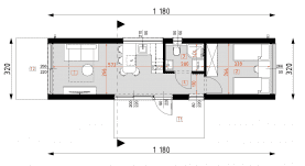 Rzut projektu DM23B - wersja drewniana - Parter