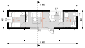 Rzut projektu DM24B - wersja drewniana - Parter