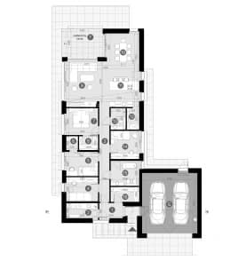 Rzut projektu HOMEKONCEPT 117 G2 wariant 02 - Rzut parteru