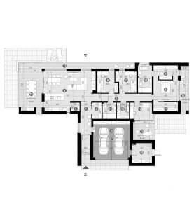 Rzut projektu HOMEKONCEPT 106 - Rzut parteru
