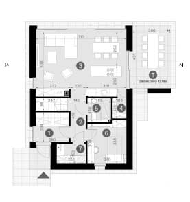 Rzut projektu HOMEKONCEPT 100 wariant 01 - Rzut parteru