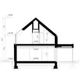Rzut projektu HOMEKONCEPT 100 wariant 01 - Przekrój