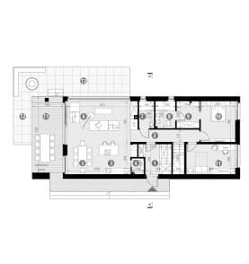 Rzut projektu HOMEKONCEPT 89 - Rzut parteru