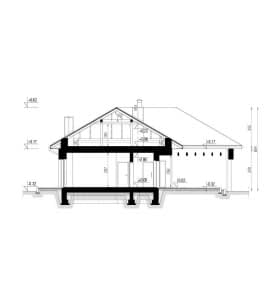 Rzut projektu HOMEKONCEPT 36 wariant 01 - przekrój