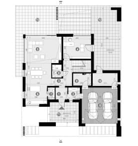 Rzut projektu HOMEKONCEPT 83 - Rzut parteru