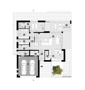 Rzut projektu HOMEKONCEPT 158 wariant 01 - Rzut parteru