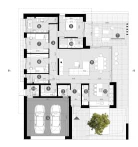 Rzut projektu HOMEKONCEPT 138 wariant 02 - Rzut parteru