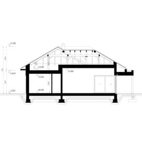 Rzut projektu HOMEKONCEPT 138 wariant 02 - Przekrój