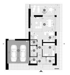 Rzut projektu HOMEKONCEPT 166 G2 wariant 03 - Rzut parteru