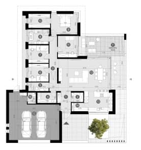 Rzut projektu HOMEKONCEPT 126 wariant 02 - Rzut parteru