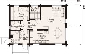 Rzut projektu osiek 314 dw - Parter