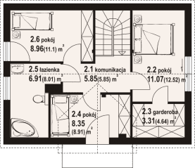Rzut projektu hebdowice aa 70 dws - Poddasze