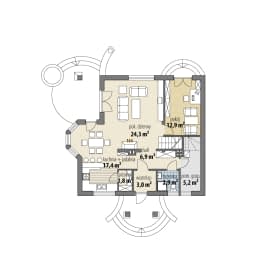 Rzut projektu Amaltea III - Parter