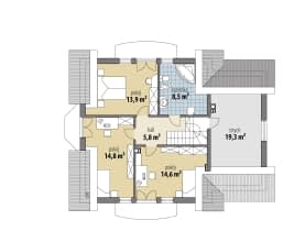 Rzut projektu Atlanta - Poddasze