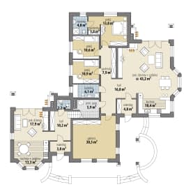 Rzut projektu Aurora - Parter