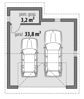 Rzut projektu Garaż G4 - Parter