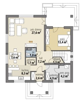 Rzut projektu Gardenia I - Parter