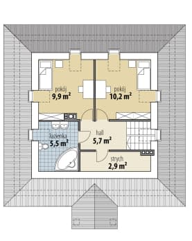 Rzut projektu Gardenia I - Poddasze