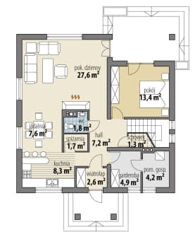Rzut projektu Gardenia II - Parter