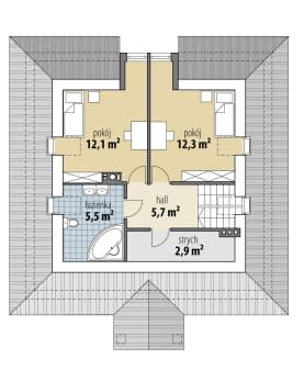 Rzut projektu Gardenia II - Poddasze