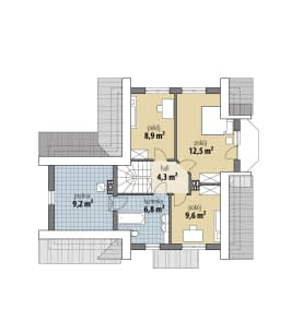 Rzut projektu Rodos - Poddasze