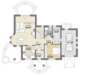 Rzut projektu Sofia - Parter