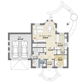 Rzut projektu Wenus II - Parter