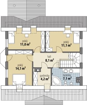 Rzut projektu Zodiak III - Poddasze
