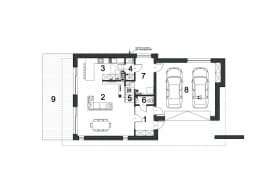 Rzut projektu ELEGANCKI D24 - Rzut parteru