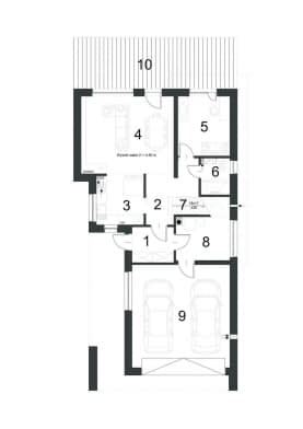 Rzut projektu DYNAMICZNY D22 - Rzut parteru