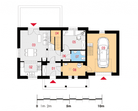 Rzut projektu Familiaris II G1 - Parter