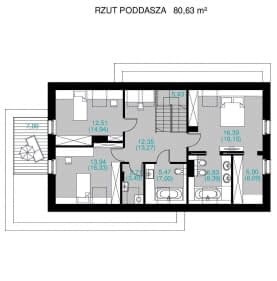 Rzut projektu Dla Kreatywnych 2 - Poddasze