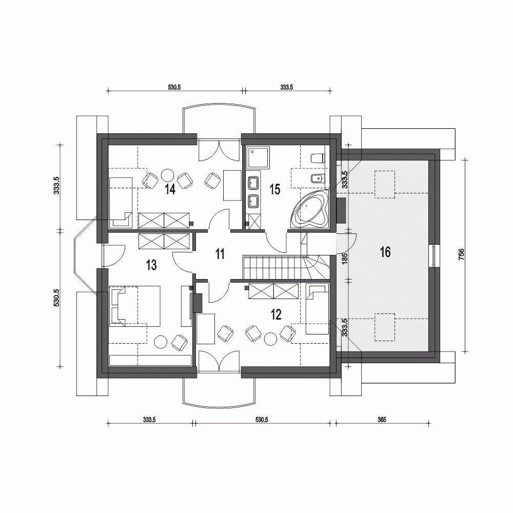 Rzut projektu Dom Dla Ciebie 4 z garażem - Piętro