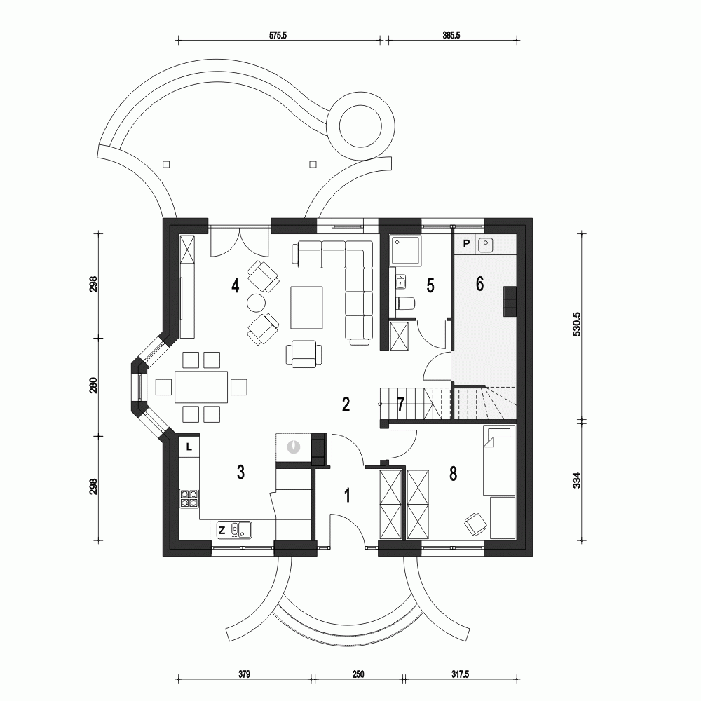Rzut projektu Dom Dla Ciebie 2 B - Parter