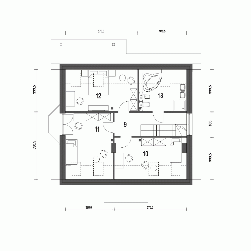 Rzut projektu Dom Dla Ciebie 2 W2 B - Piętro