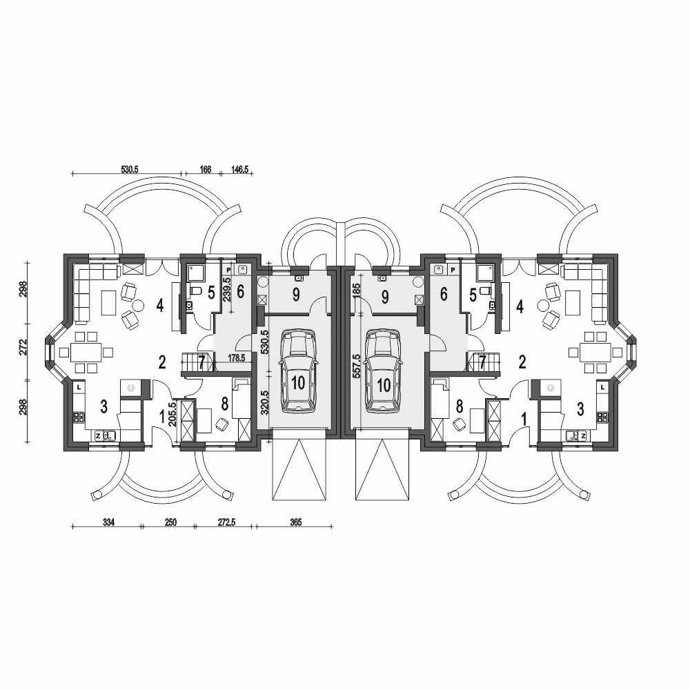 Rzut projektu Dom Dla Ciebie 4 A-BL z garażem - Parter