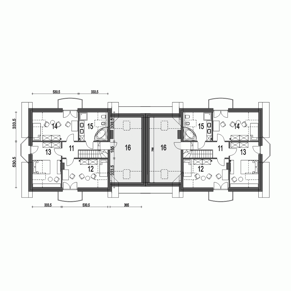 Rzut projektu Dom Dla Ciebie 4 A-BL z garażem - Piętro
