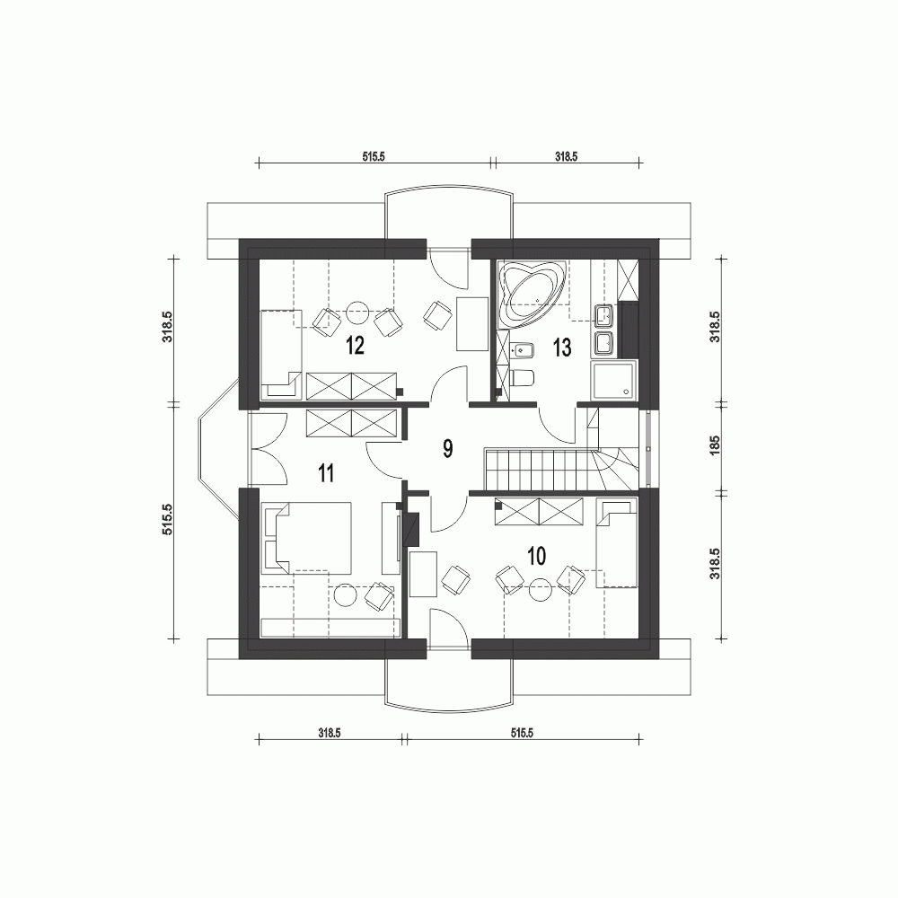 Rzut projektu Dom Dla Ciebie 5 B - Piętro
