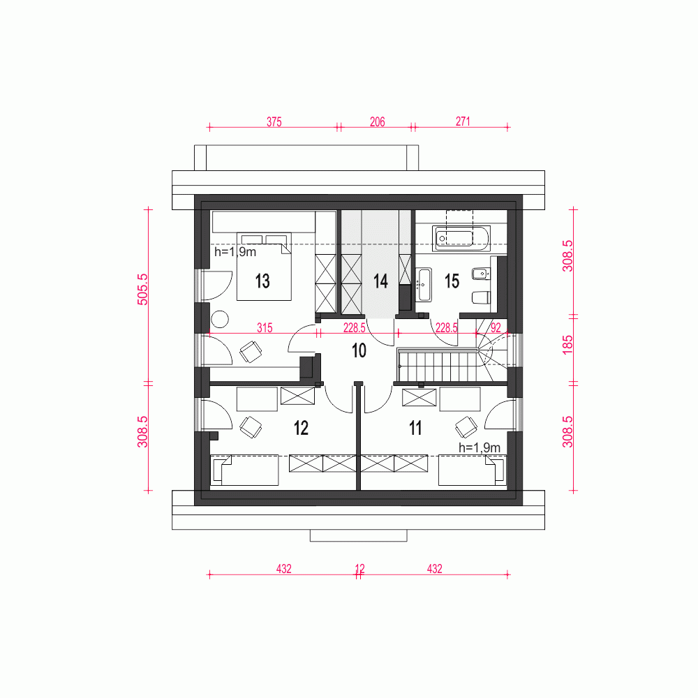 Rzut projektu Dom Dla Ciebie 8 - Piętro