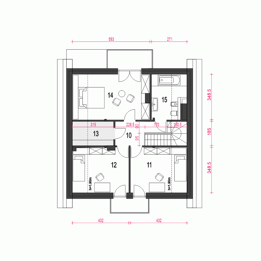 Rzut projektu Dom Dla Ciebie 9 - Piętro