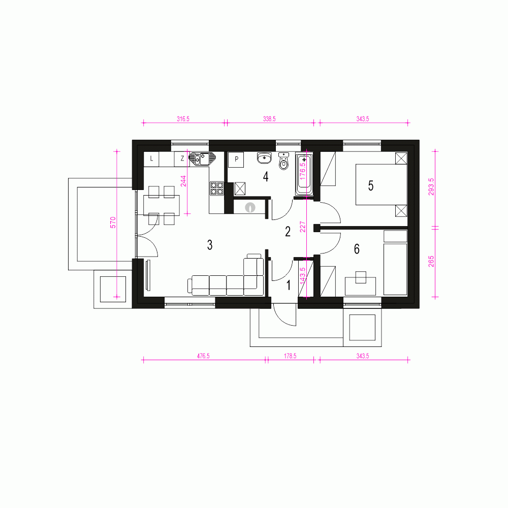 Rzut projektu Nika - Parter