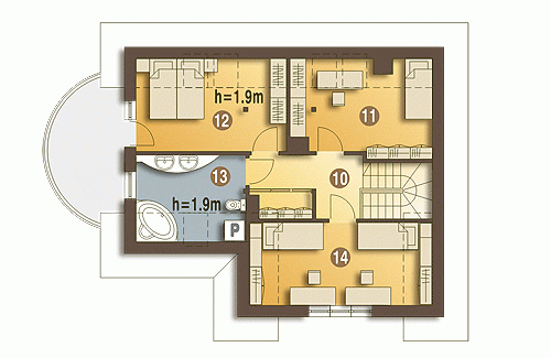 Rzut projektu Sójka II bez garażu - Piętro