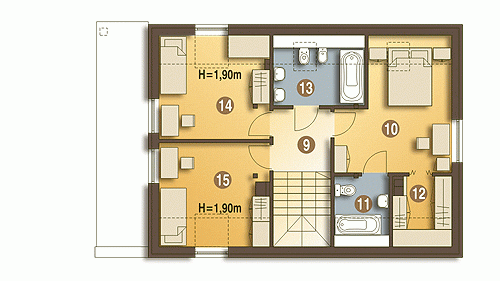 Rzut projektu Rumcajs - Piętro