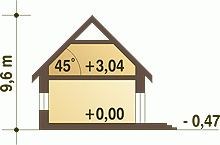 Rzut projektu Oleg bez garażu - Przekrój