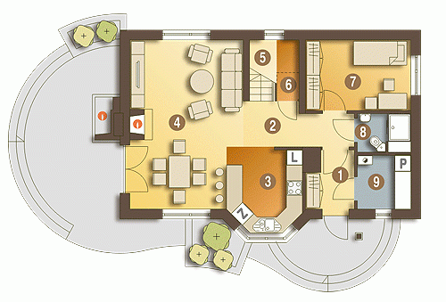 Rzut projektu Agatka II - Parter