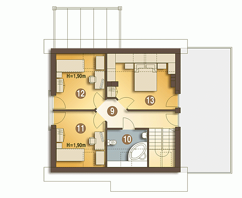 Rzut projektu Franek z garażem - Piętro