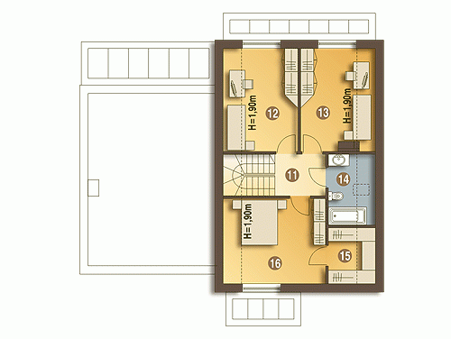 Rzut projektu Tytus bez garażu - Piętro