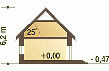 Rzut projektu Luna z garażem - Przekrój