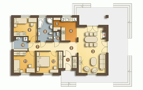 Rzut projektu Luna bez garażu - Parter