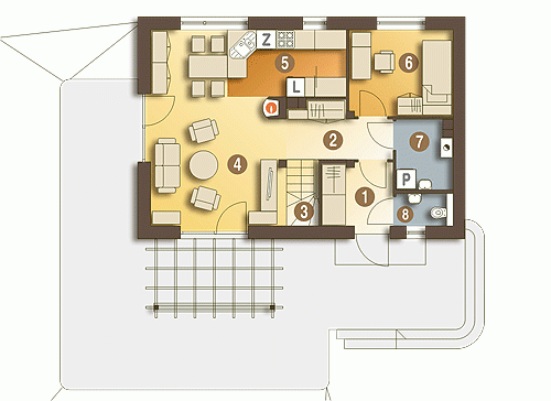 Rzut projektu Eco 2 - Parter